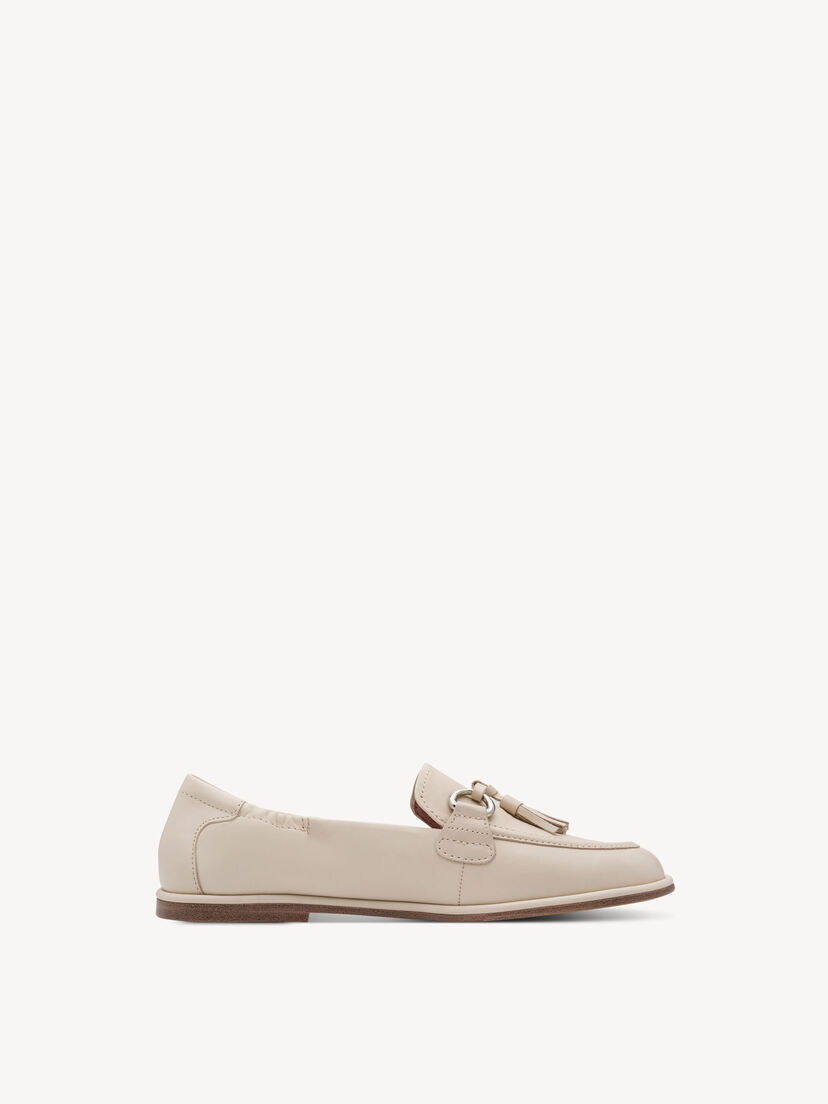 Leren Instappers - beige, IVORY, hi-res