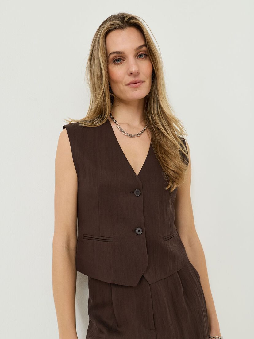 vest - bruin, Coffee Bean, hi-res