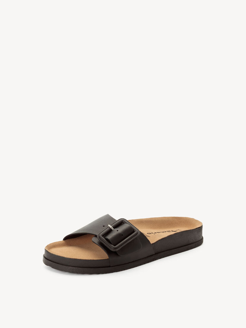 Leren Slipper - zwart, BLACK LEATHER, hi-res