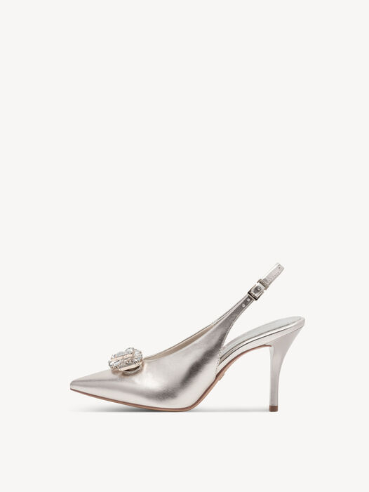 Slingpumps, PLATINUM, hi-res