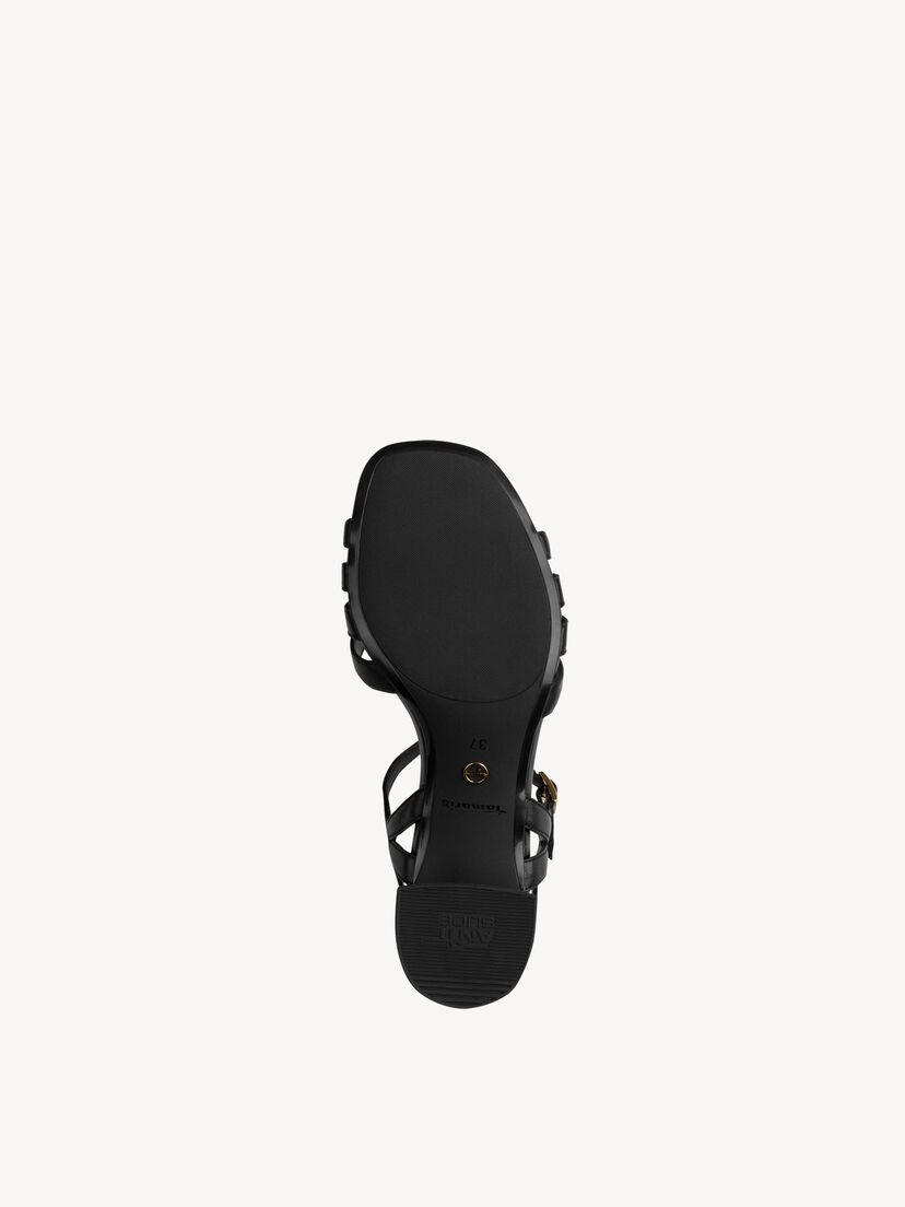 Leren Sandaaltje - zwart, BLACK, hi-res