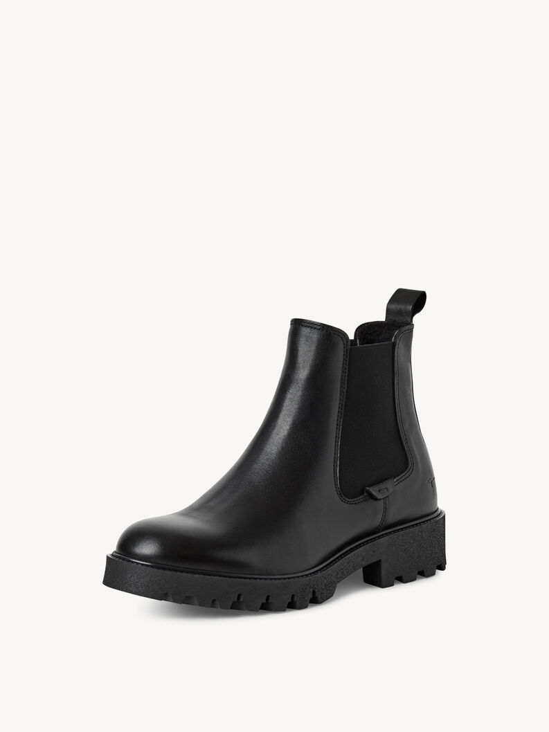 Bottine Chelsea en cuir - noir, BLACK, hi-res