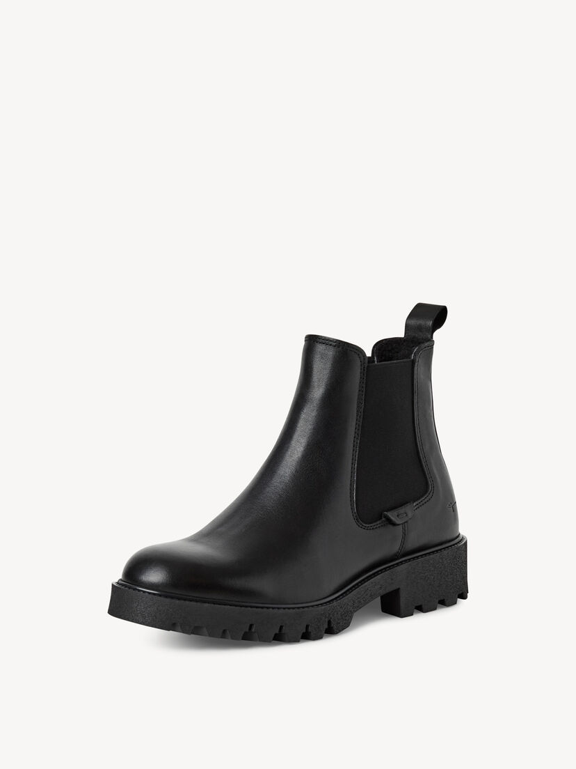 Leren Chelseaboot - zwart, BLACK, hi-res