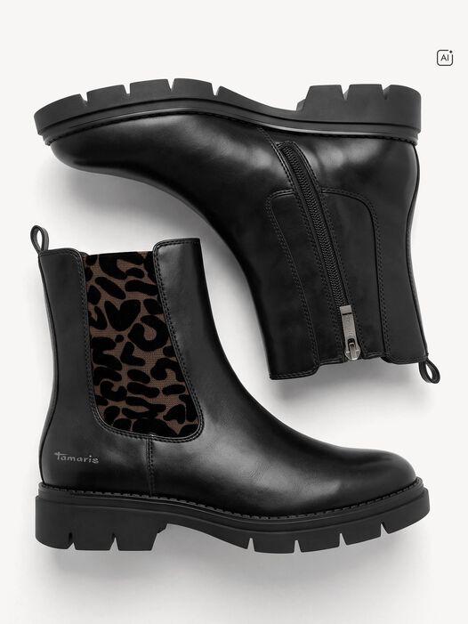 Chelseaboot, BLACK/LEOPARD, hi-res