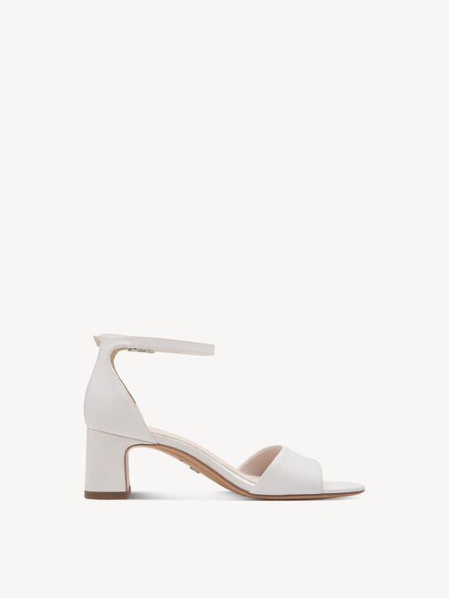 Sandale &agrave; talon, WHITE LEATHER, hi-res