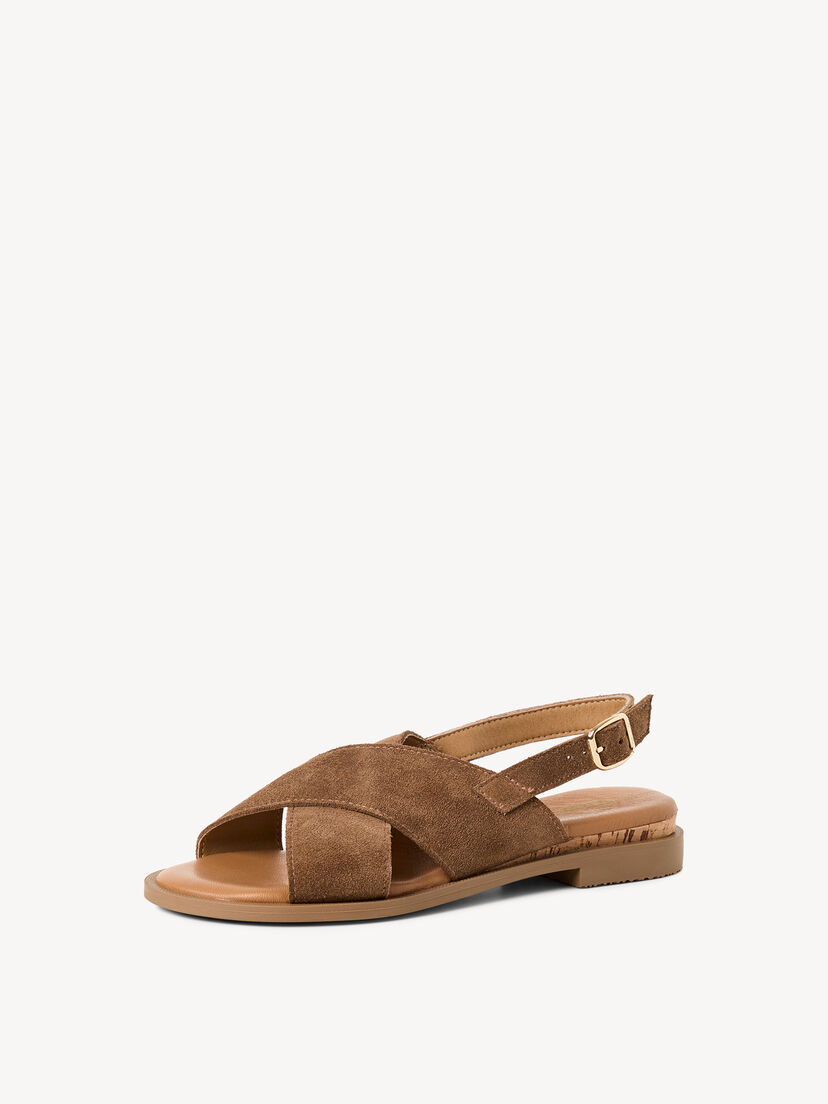 Leren Sandaal - bruin, BROWN, hi-res