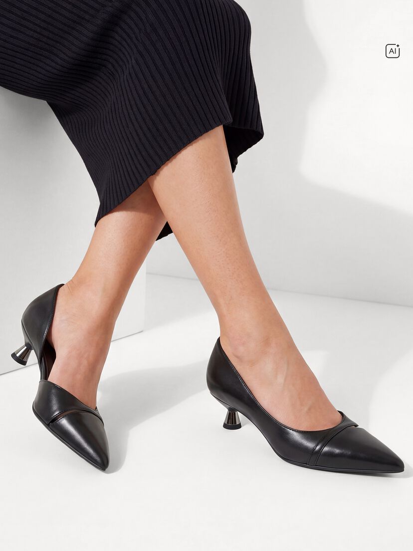 Pumps - zwart, BLACK LEATHER, hi-res