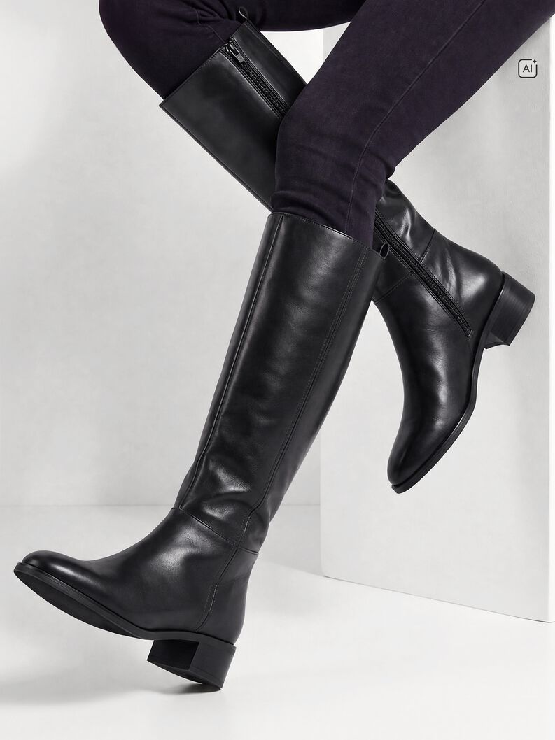 Kozaki - czarny, BLACK LEATHER, hi-res