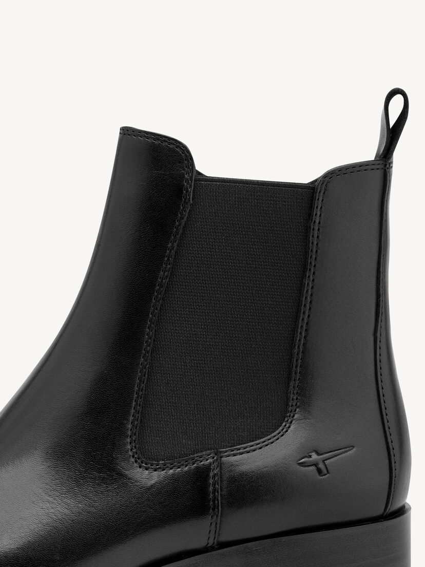 Leren Chelseaboot - zwart, BLACK, hi-res