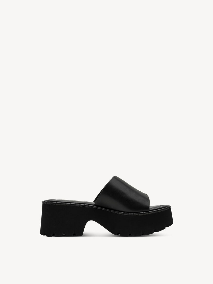 Leren Slipper - zwart, BLACK LEATHER, hi-res