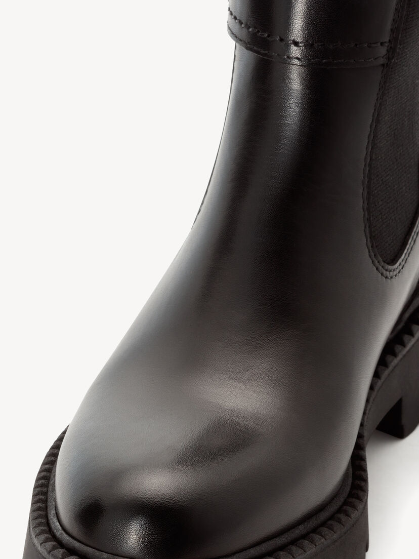 Leren Chelseaboot - zwart, BLACK, hi-res
