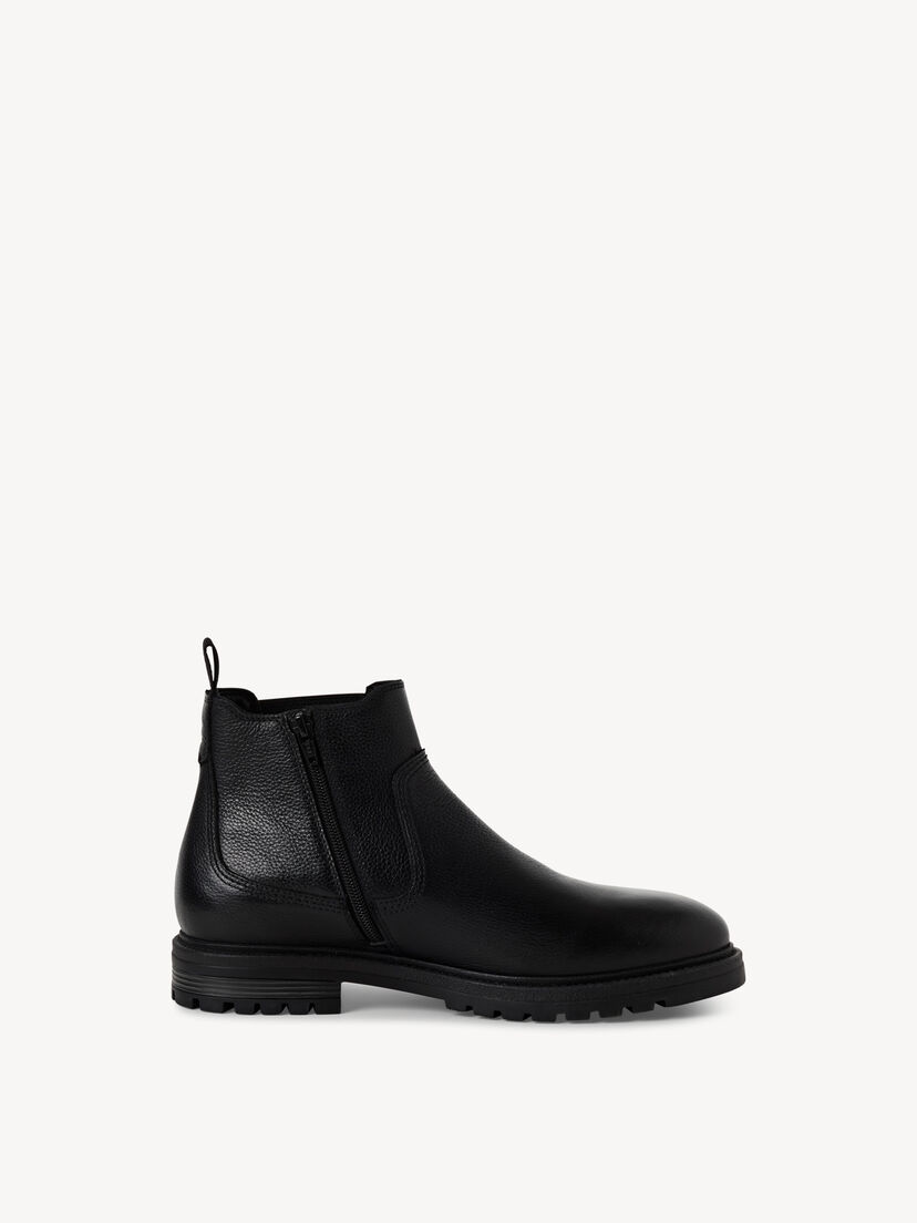 Leren Chelseaboot - zwart, BLACK, hi-res