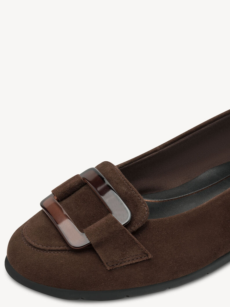 Ballerine en cuir - marron, MOCCA, hi-res