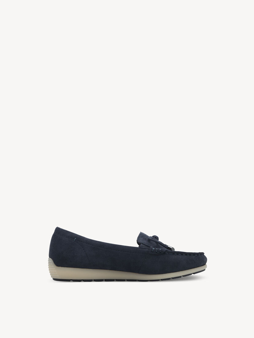 Leren Mocassin - blauw, NAVY SUEDE, hi-res