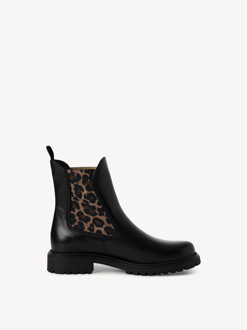 Leder Chelsea Boot - schwarz, BLACK/LEOPARD, hi-res