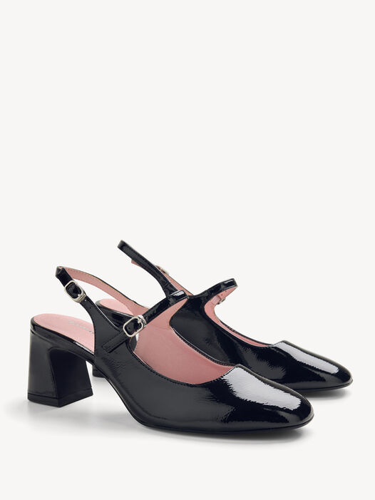 Slingpumps, BLACK PATENT, hi-res
