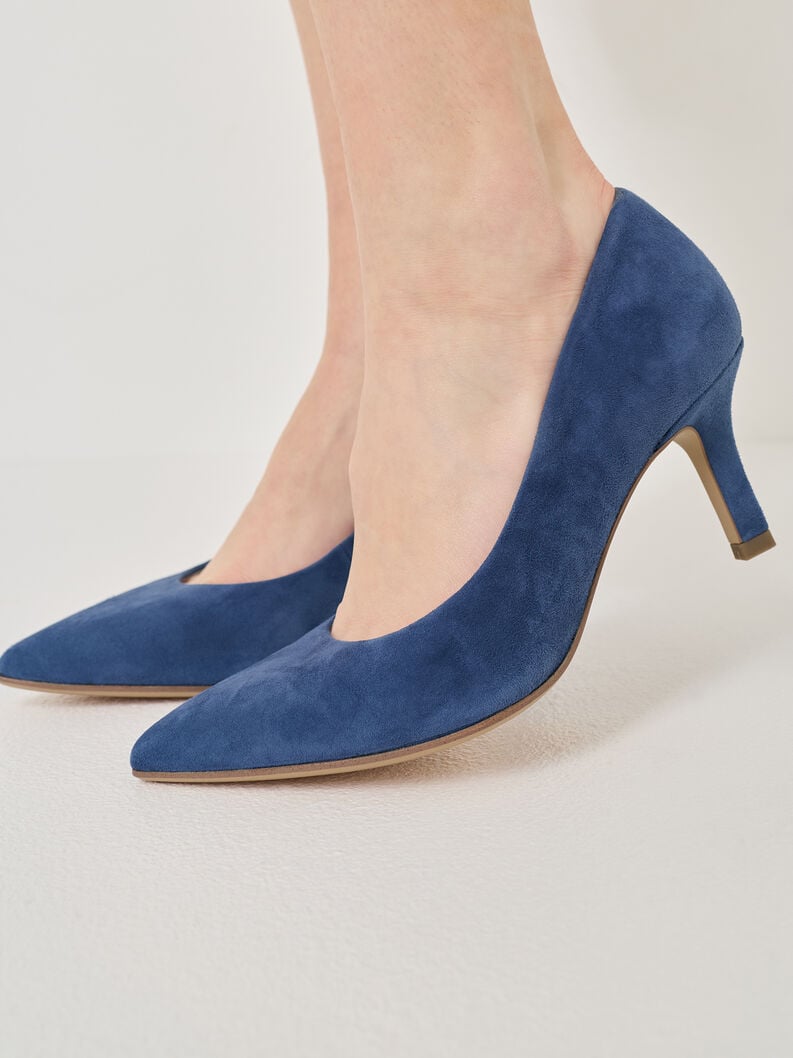 Lederpumps - blau, BLUE, hi-res