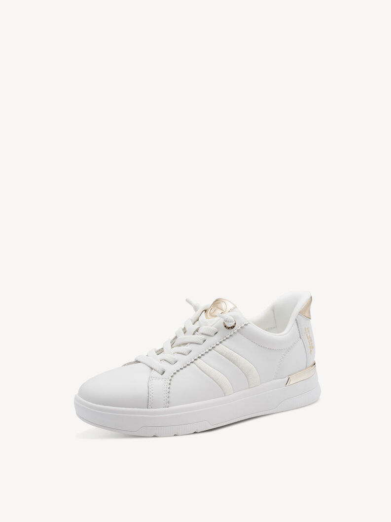 Sneaker - white, WHITE/GOLD, hi-res