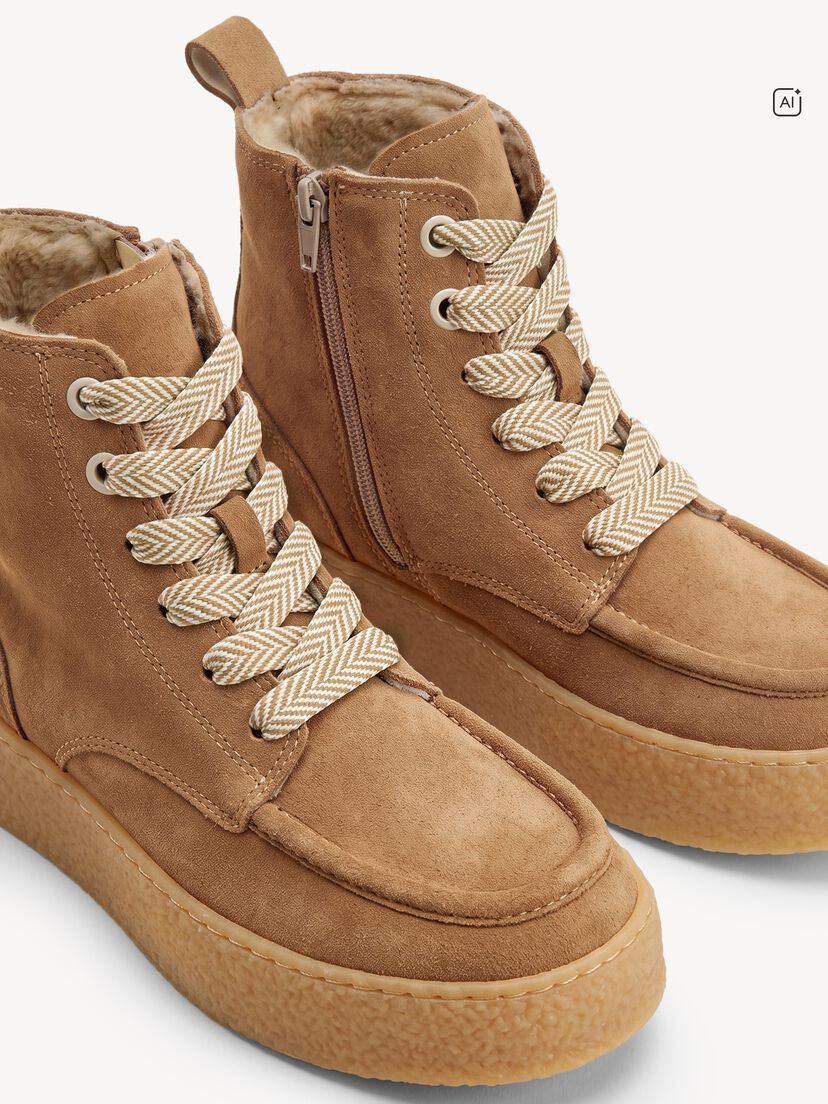 Leren Enkellaarsje - beige, beige, hi-res