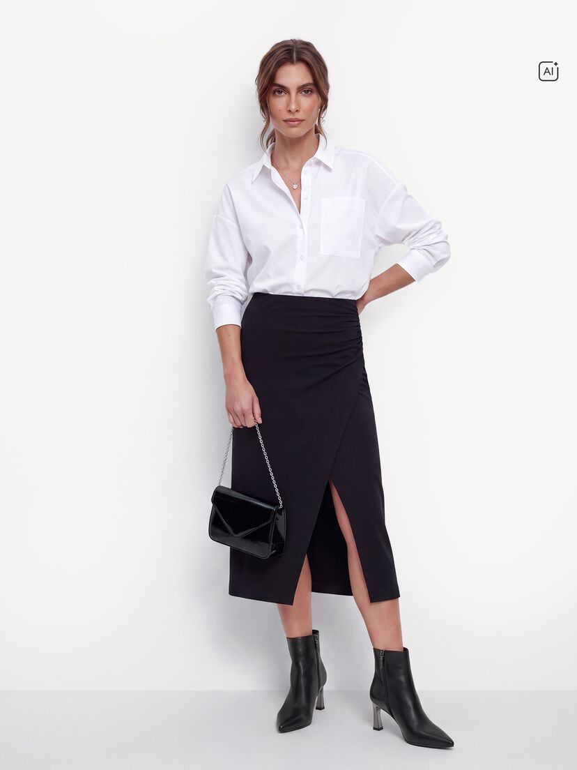 Leren Enkellaarsje - zwart, BLACK, hi-res