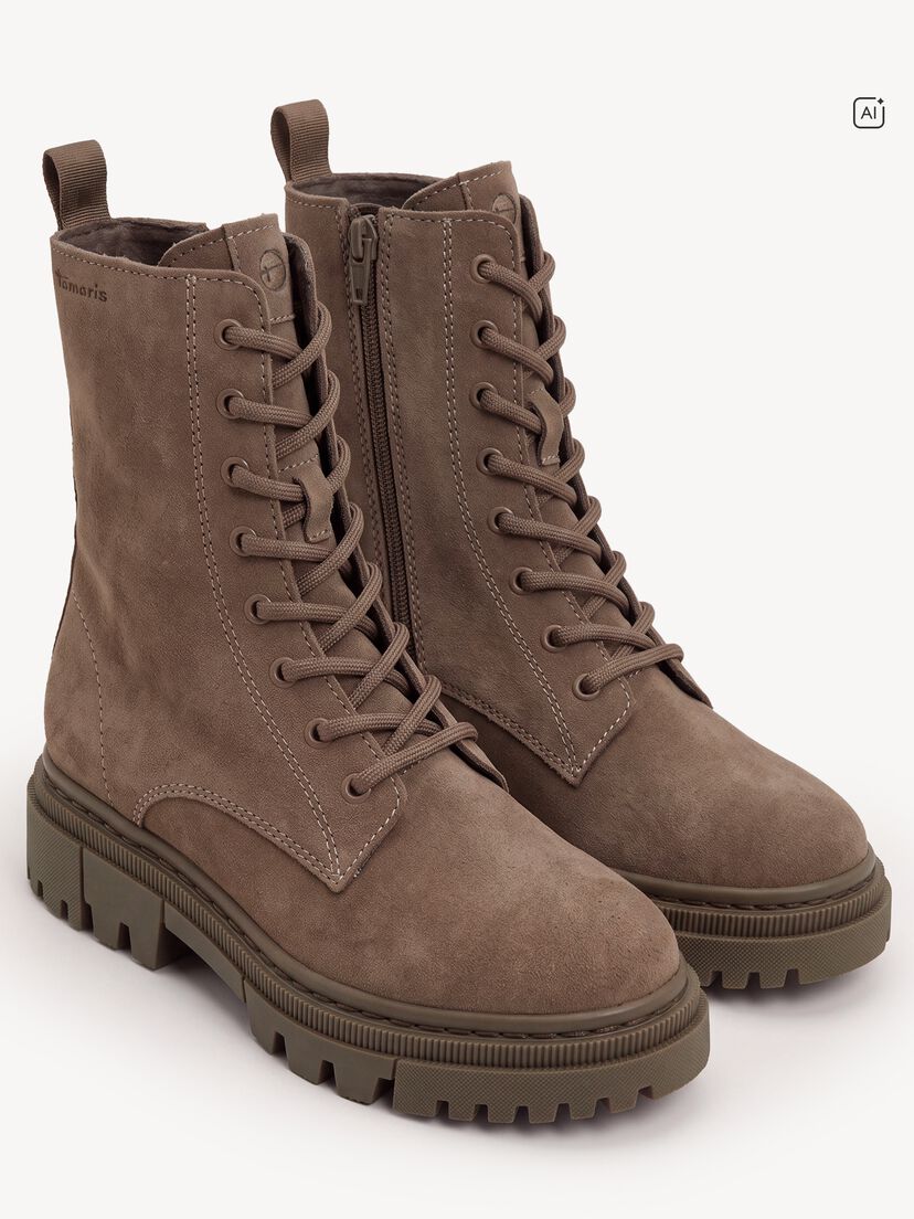 Leren Enkellaarsje - beige, TAUPE, hi-res