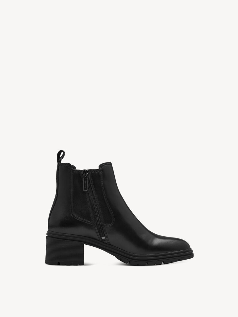 Leren Chelseaboot - zwart, BLACK, hi-res