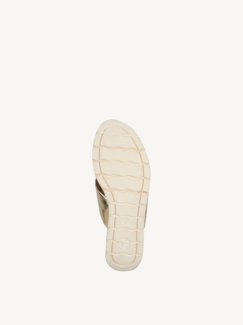 Lederpantolette - gold, LIGHT GOLD, hi-res
