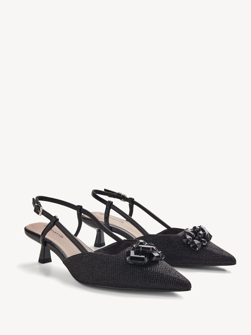 Slingpumps - zwart, BLACK GLAM, hi-res