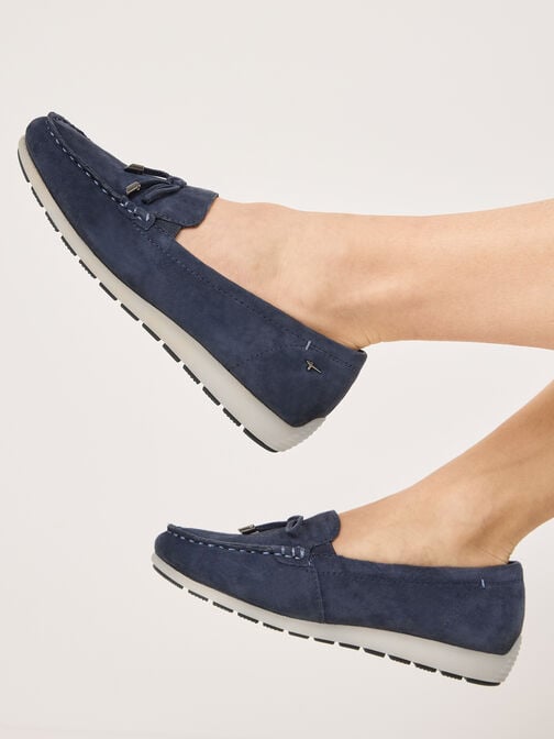 Moccasin, NAVY SUEDE, hi-res