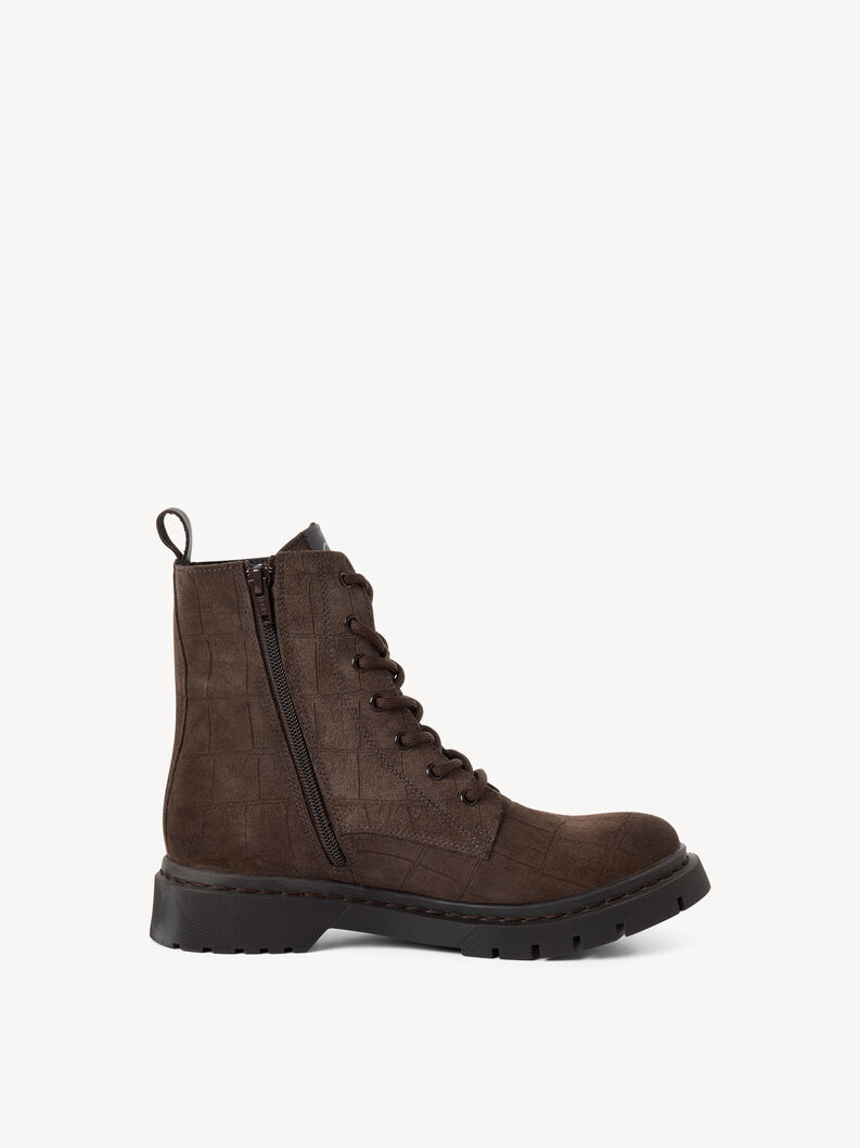 Lederstiefelette - braun, MOCCA CROCO, hi-res