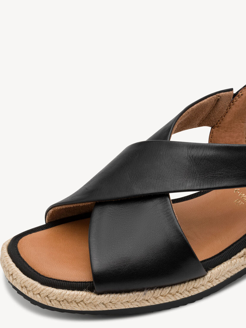 Leren Sandaaltje - zwart, BLACK, hi-res