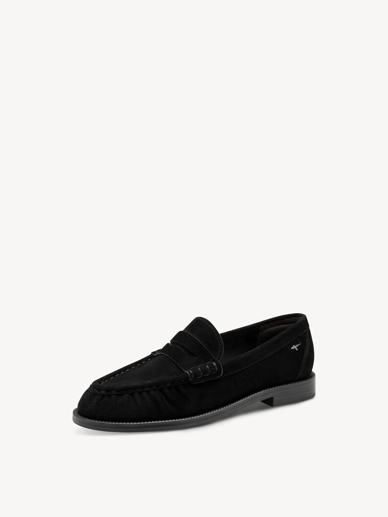 Slipper en cuir - noir, BLACK, hi-res