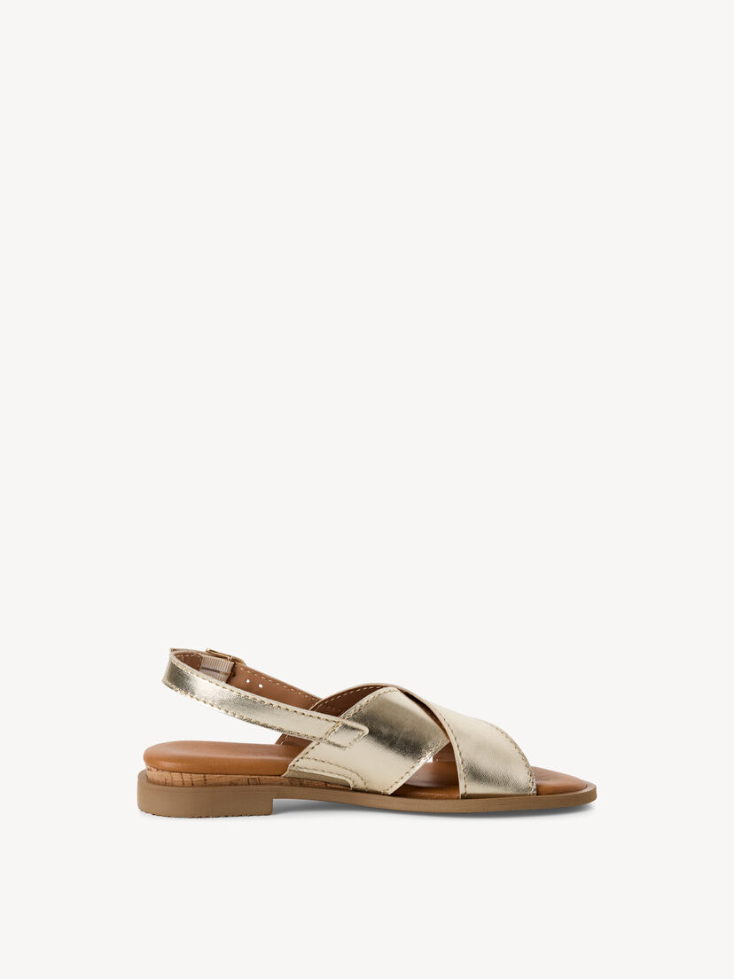 Leren Sandaal - goud, LIGHT GOLD MET, hi-res