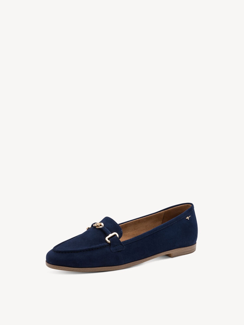 Leren Instappers - blauw, BLUE, hi-res