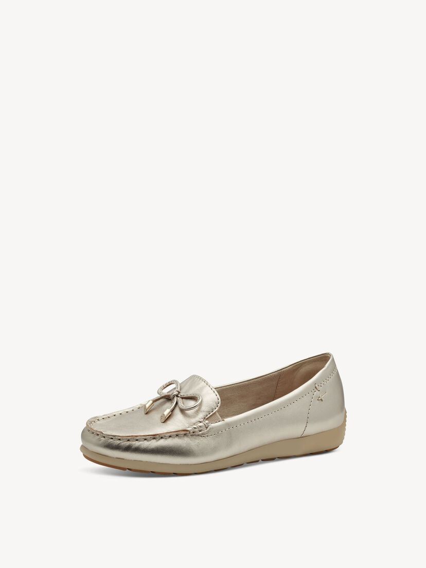 Leren Mocassin - goud, LT GOLD, hi-res
