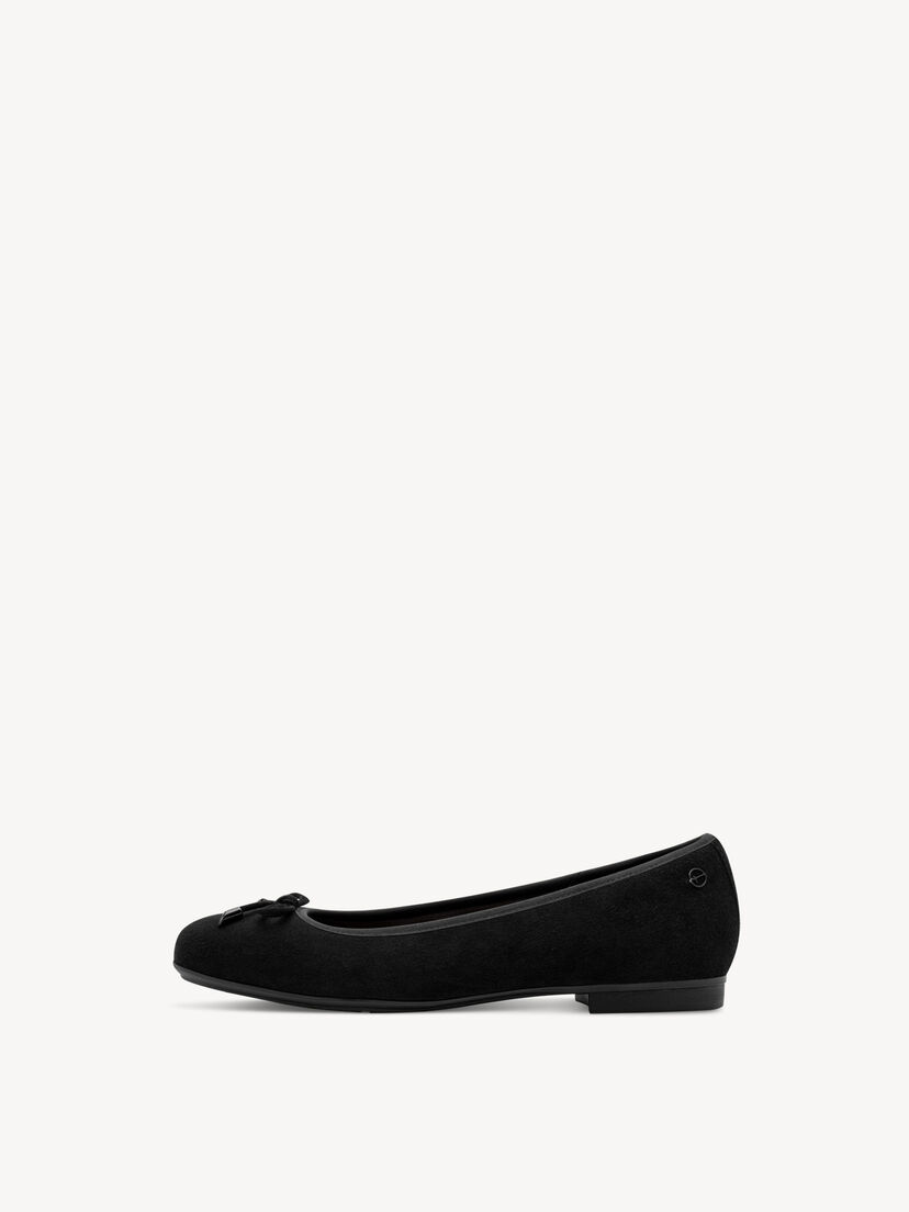 Leren Ballerina - zwart, BLACK SUEDE, hi-res