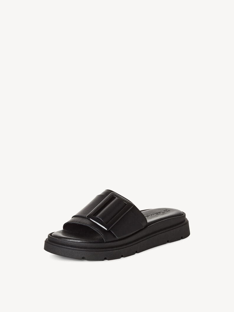 Leather Mule - black, BLACK, hi-res