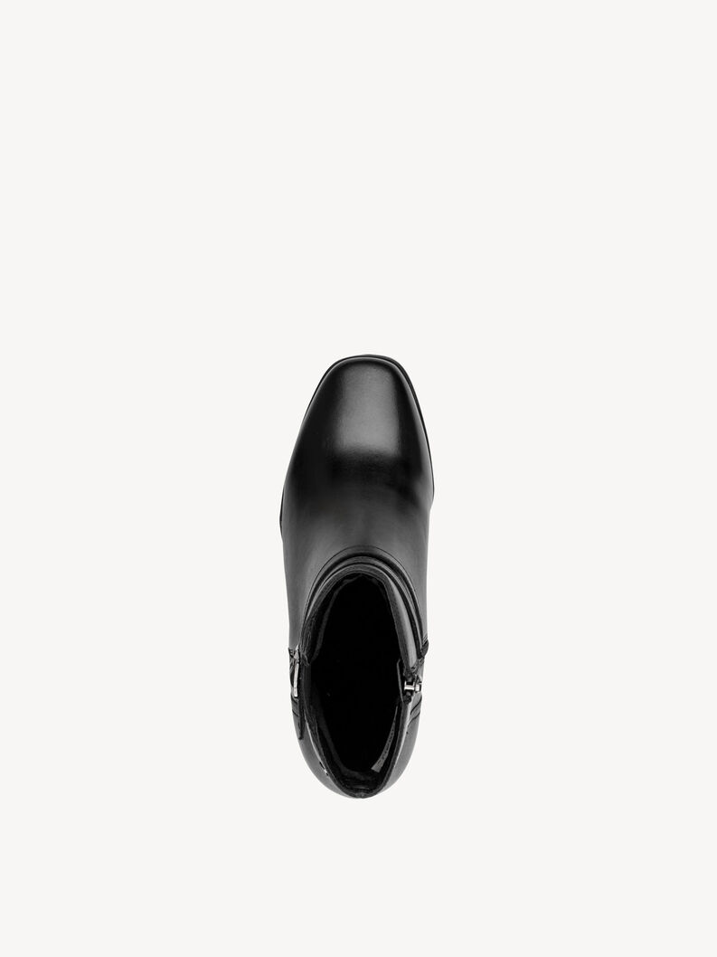 Leren Enkellaarsje - zwart, BLACK, hi-res