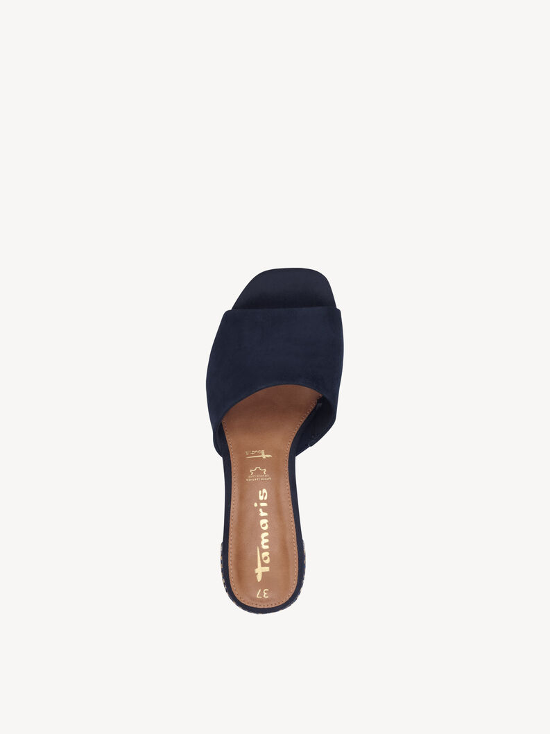 Lederpantolette - blau, NAVY SUEDE, hi-res