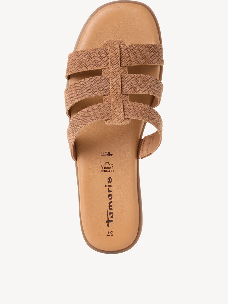 Lederpantolette - braun, BROWN STRUCT., hi-res