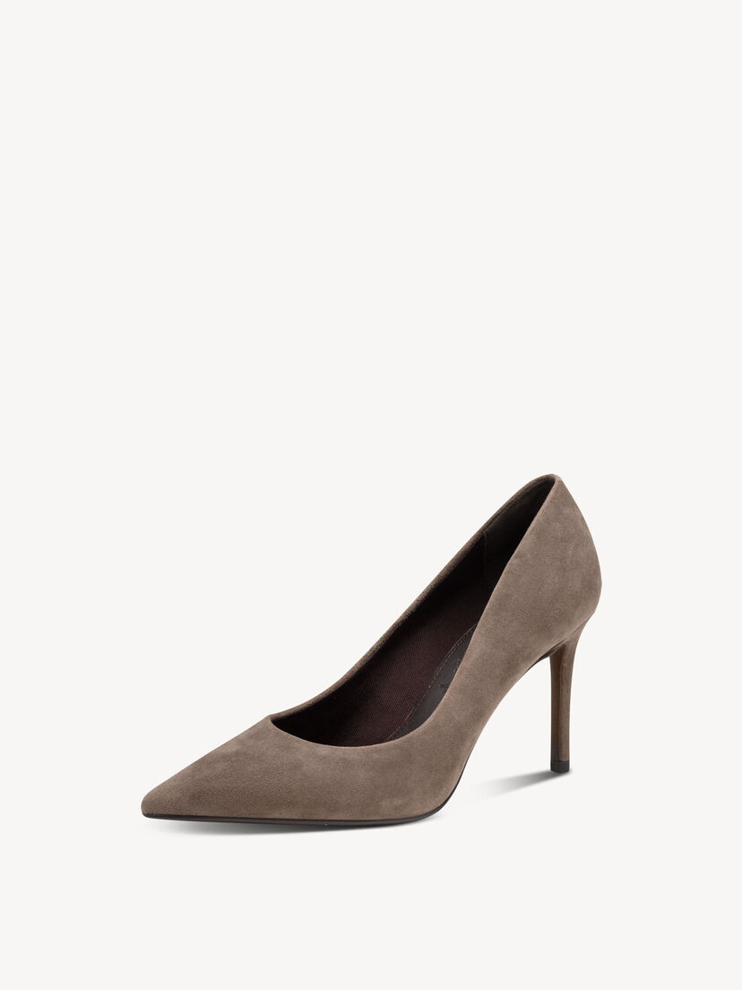 Leren Pumps - bruin, TAUPE SUEDE, hi-res