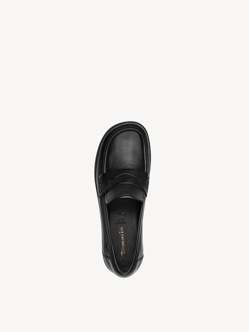 Leren Instappers - zwart, BLACK LEATHER, hi-res