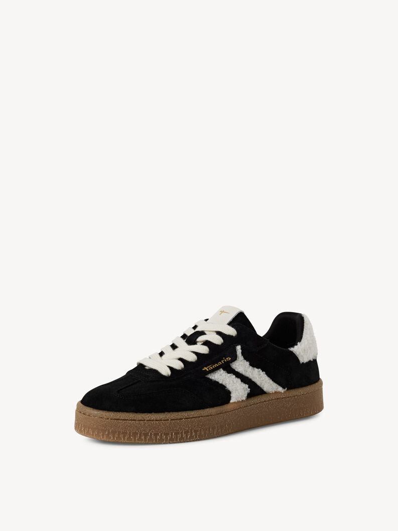 Ledersneaker - schwarz, BLACK/FUR, hi-res