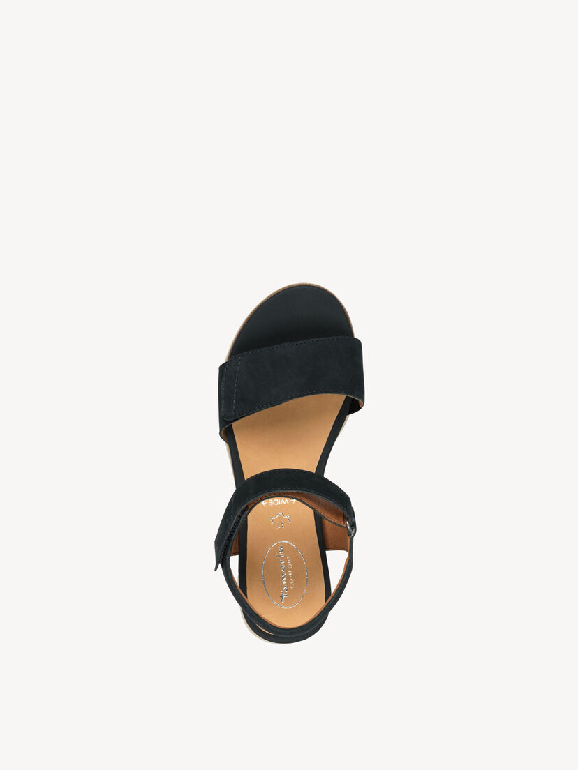 Leren Sandaaltje - blauw, NAVY NUBUK, hi-res