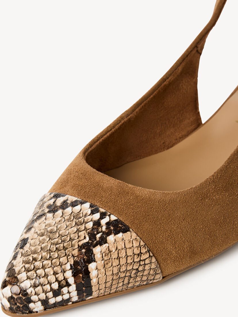 Slingpumps, COGNAC STRUCT., hi-res