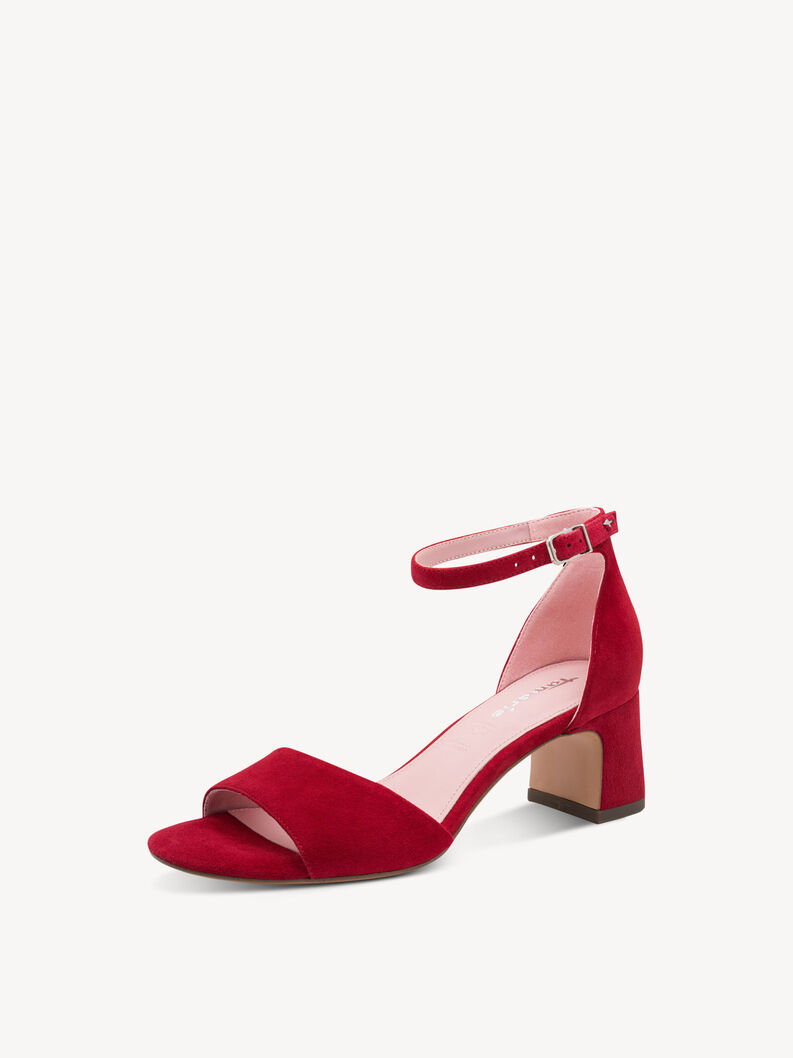 Ledersandalette - rot, RED, hi-res