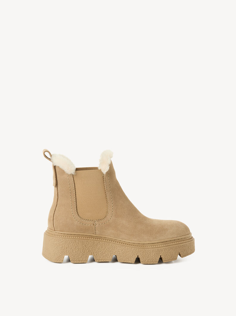 Lederstiefelette - beige Warmfutter, BEIGE, hi-res