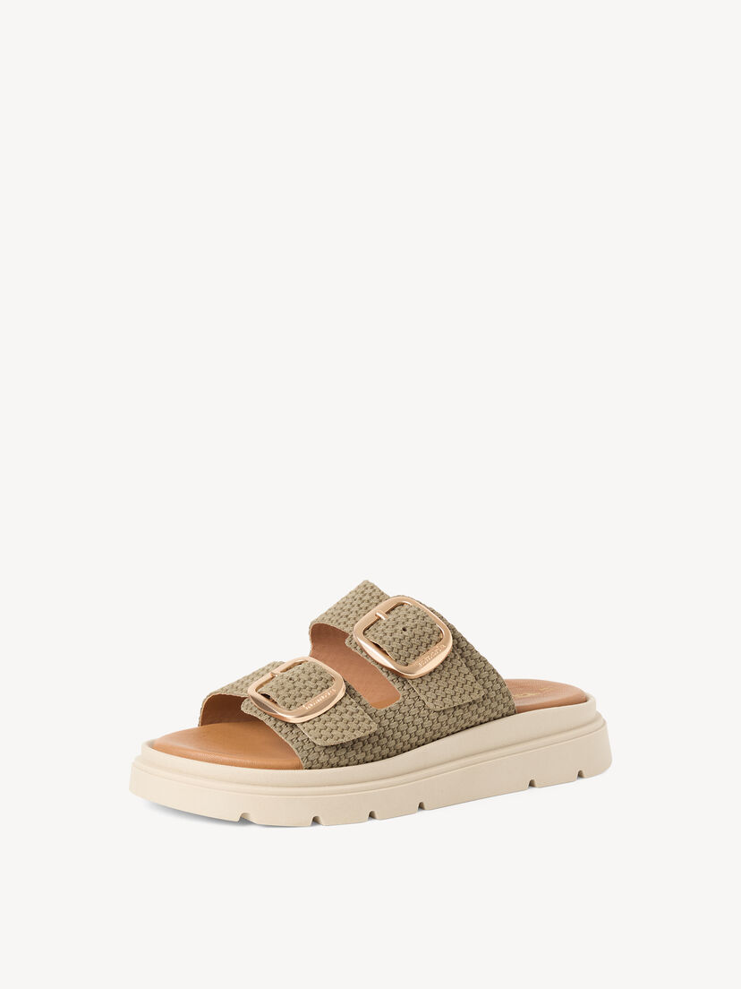 Leren Slipper - groen, OLIVE STRUCT., hi-res