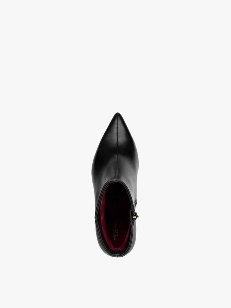 Leren Enkellaarsje - zwart, BLACK LEATHER, hi-res