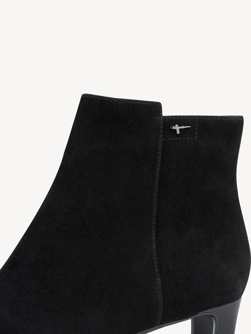 Leren Enkellaarsje - zwart, BLACK, hi-res